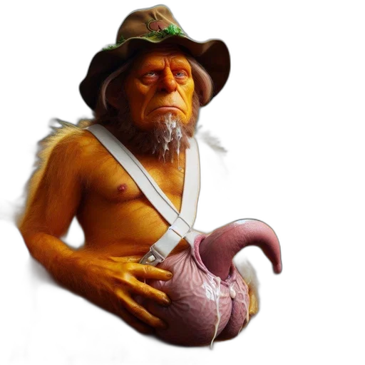 animal, creature, hat, staff transparent PNG cut-out