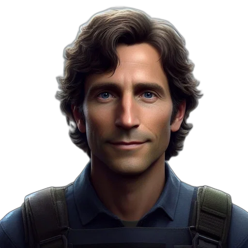 face, staff, jacket, concept art transparent PNG cut-out