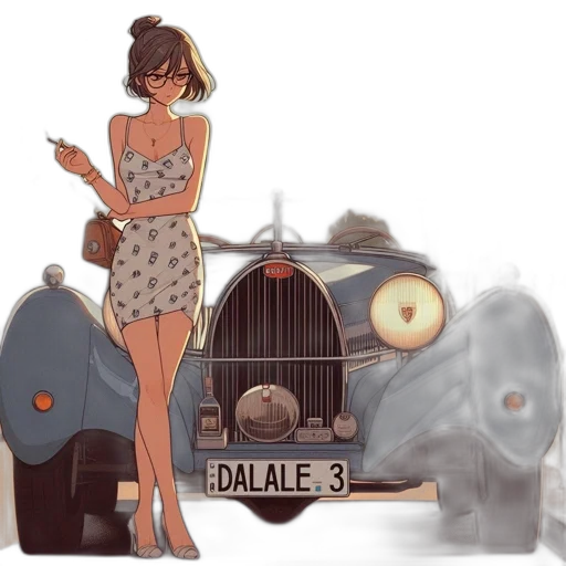car, dress, concept art, cartoon transparent PNG cut-out