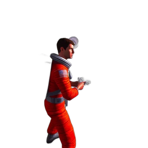 jacket, staff, weapon, robot transparent PNG cut-out