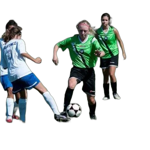 female, soccer, player, green transparent PNG cut-out