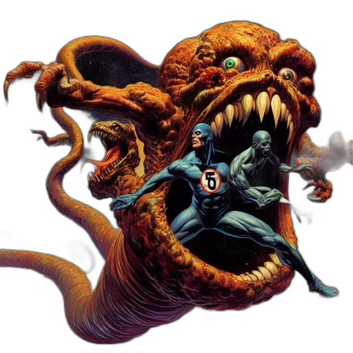 creature, concept art, comic book art, underwater transparent PNG cut-out