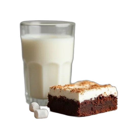 food, piece, marshmallow, brownie transparent PNG cut-out