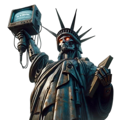 robot, cyberpunk, concept art, vaporwave transparent PNG cut-out