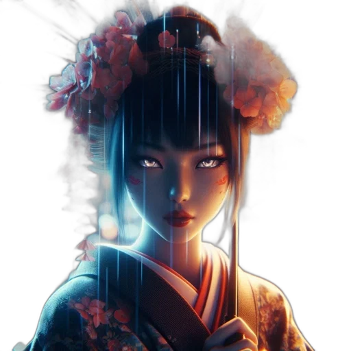 face, staff, flower, mask transparent PNG cut-out