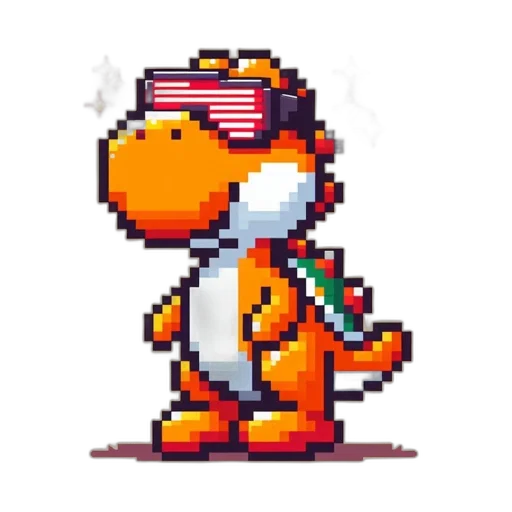 dragon, staff, pixel art, concept art transparent PNG cut-out