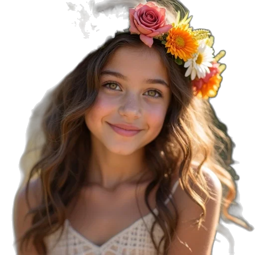 flower, crown, face, hat transparent PNG cut-out