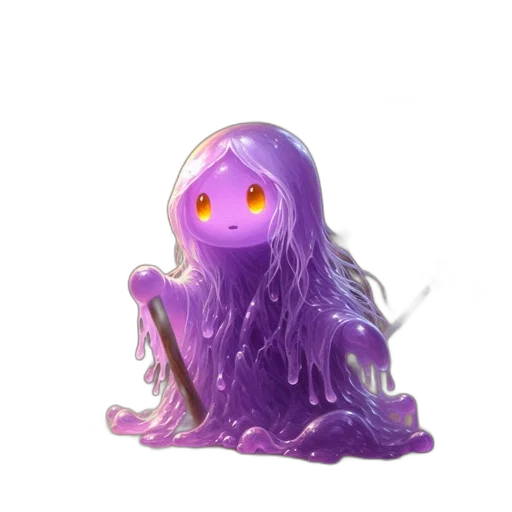 creature, hair, staff, bottle transparent PNG cut-out