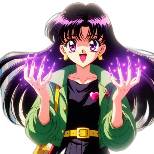 jacket, staff, vaporwave, anime transparent PNG cut-out