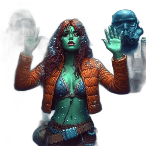 mask, jacket, concept art, comic book art transparent PNG cut-out