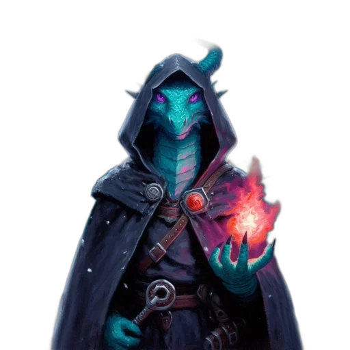 dragon, staff, mask, jacket transparent PNG cut-out