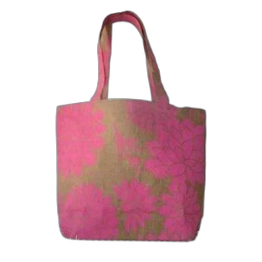 pink, tote, bag, floral transparent PNG cut-out