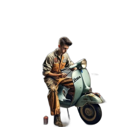 jacket, car, weapon, photorealistic transparent PNG cut-out