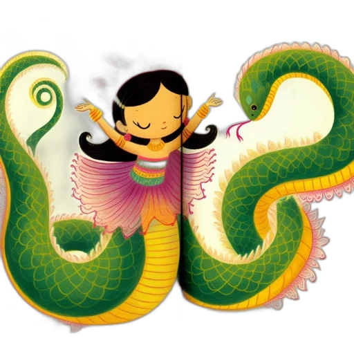 dragon, one, side, girl transparent PNG cut-out