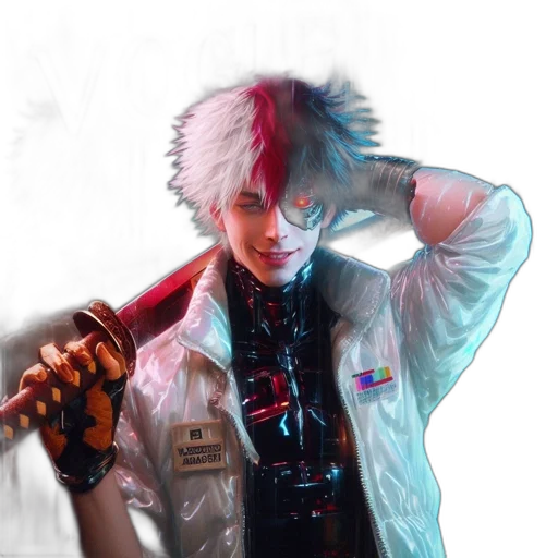 jacket, weapon, staff, creature transparent PNG cut-out