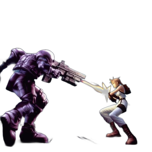 weapon, robot, concept art, pixel art transparent PNG cut-out