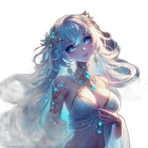 dress, jewelry, staff, crown transparent PNG cut-out