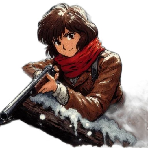 weapon, jacket, anime, concept art transparent PNG cut-out