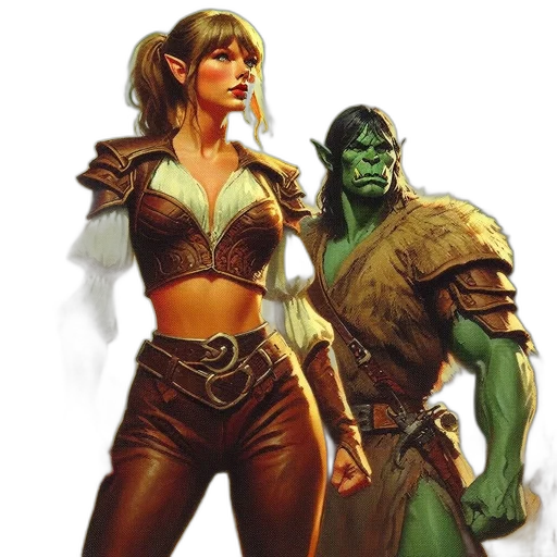 concept art, fantasy art, comic book art, green transparent PNG cut-out