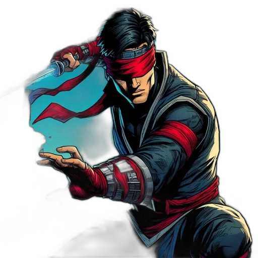 weapon, jacket, staff, comic book art transparent PNG cut-out