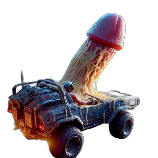 car, hat, hair, weapon transparent PNG cut-out