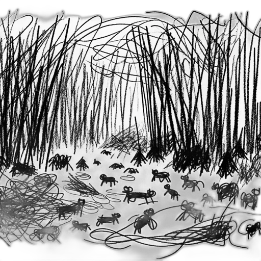animal, creature, concept art, pencil sketch transparent PNG cut-out