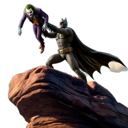 concept art, 3d render, comic book art, batman transparent PNG cut-out