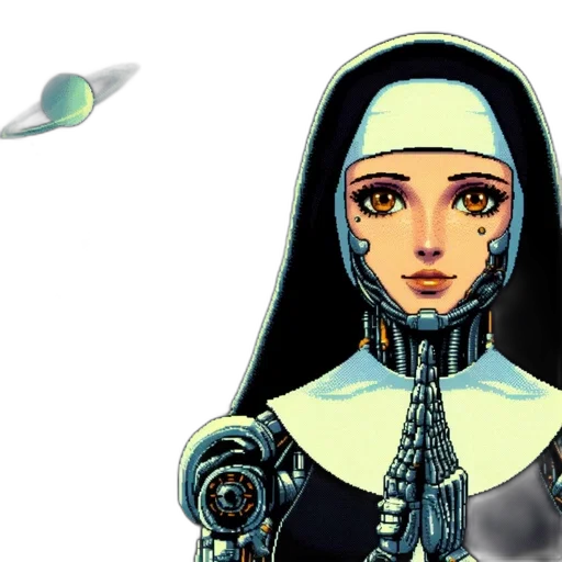 robot, concept art, comic book art, pixel art transparent PNG cut-out