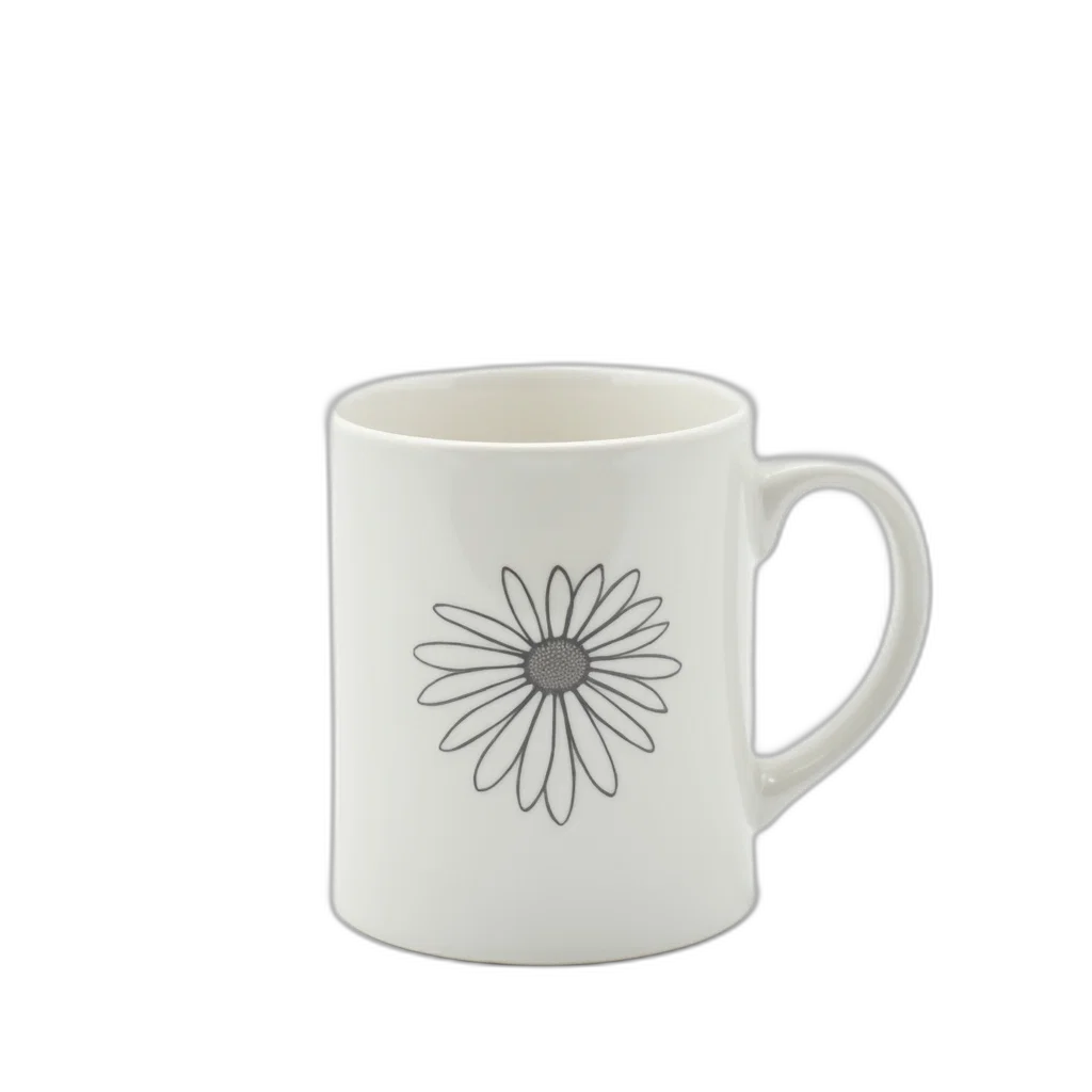 flower, 3d render, white, ceramic transparent PNG cut-out