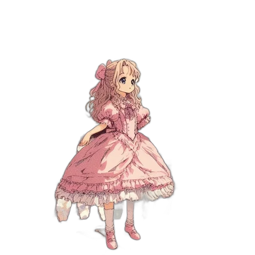 dress, staff, creature, flower transparent PNG cut-out