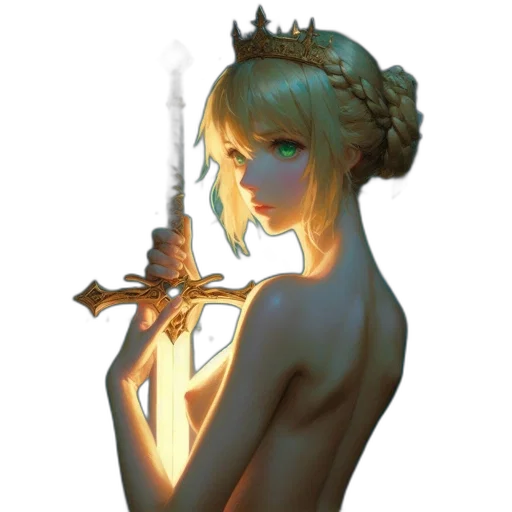 sword, staff, weapon, crown transparent PNG cut-out