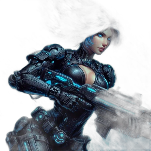 robot, weapon, concept art, cyberpunk transparent PNG cut-out