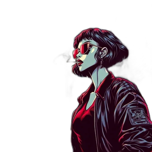 jacket, face, mask, cyberpunk transparent PNG cut-out
