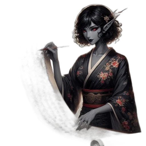 mask, dress, staff, creature transparent PNG cut-out