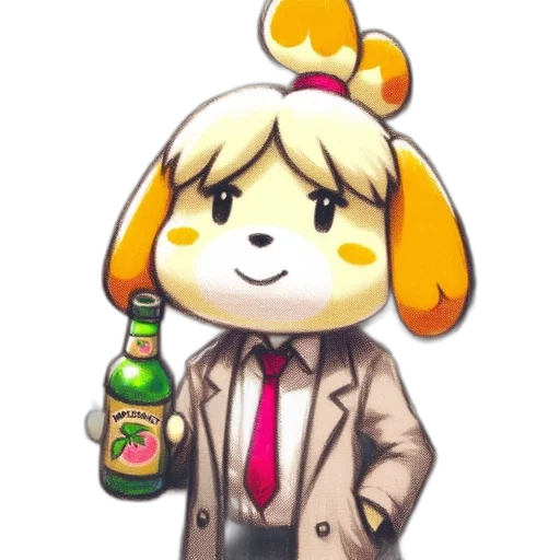 staff, bottle, animal, jacket transparent PNG cut-out