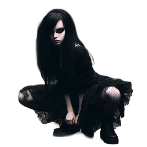 dress, hair, creature, mask transparent PNG cut-out