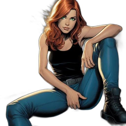 comic book art, concept art, cartoon, woman transparent PNG cut-out