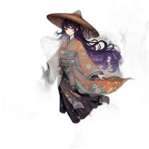 hat, staff, dress, dragon transparent PNG cut-out