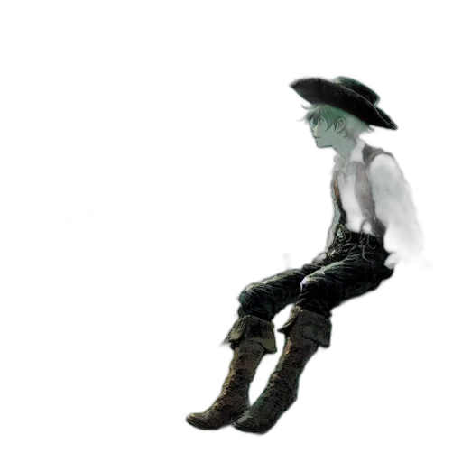 robot, hat, staff, weapon transparent PNG cut-out
