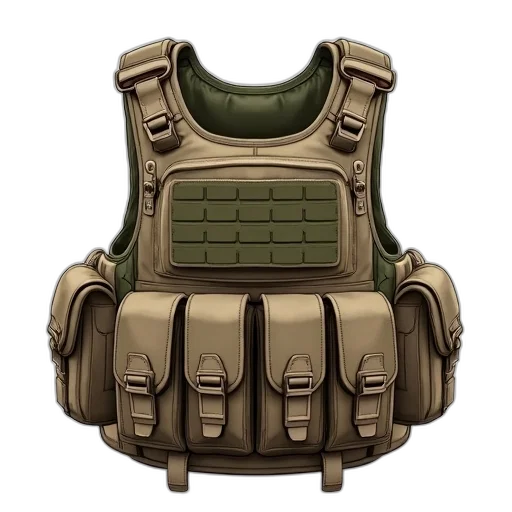 jacket, weapon, 3d render, concept art transparent PNG cut-out