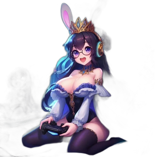 crown, staff, dress, fantasy art transparent PNG cut-out