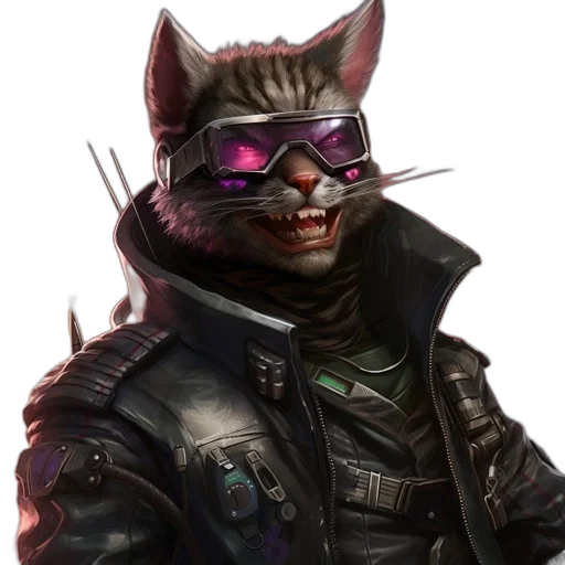 jacket, mask, animal, cyberpunk transparent PNG cut-out