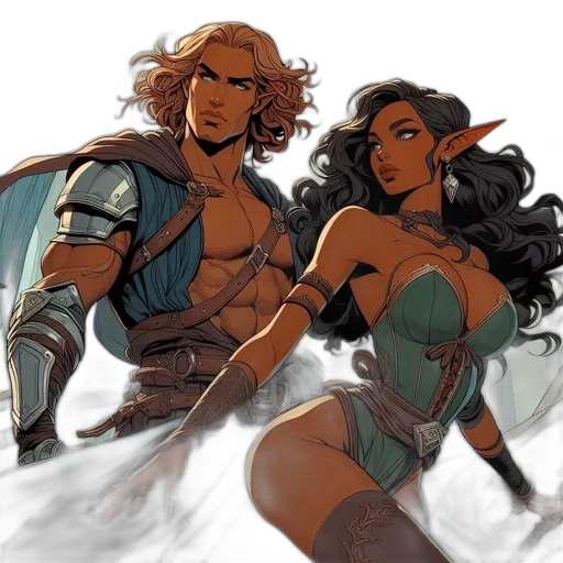 fantasy art, concept art, comic book art, watercolor transparent PNG cut-out