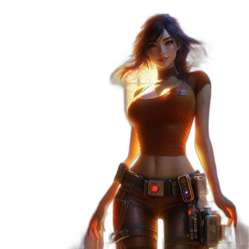 concept art, fantasy art, cyberpunk, comic book art transparent PNG cut-out
