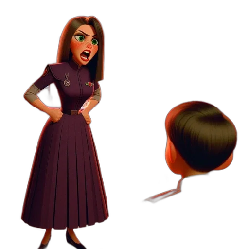 hair, staff, dress, jewelry transparent PNG cut-out