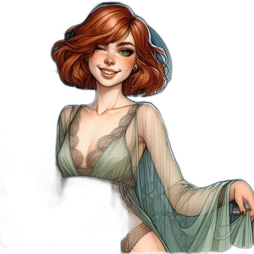 dress, fantasy art, concept art, comic book art transparent PNG cut-out