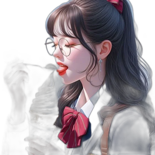 face, staff, oil painting, photorealistic transparent PNG cut-out