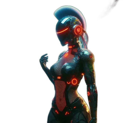 robot, dress, cyberpunk, concept art transparent PNG cut-out