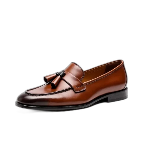 shoes, single, brown, leather transparent PNG cut-out