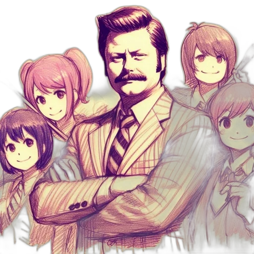 staff, face, anime, vaporwave transparent PNG cut-out